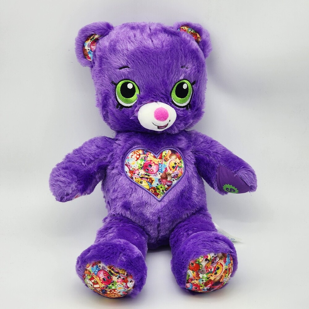 Build A Bear Shopkins Heart Purple Bear Plush Stuffed Animal BAB